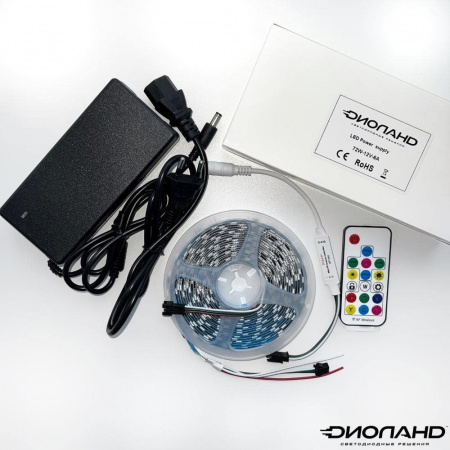 Комплект с РАДИО управлением SMD5050  60LED  12V  14,4W  IP20  SPI