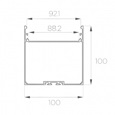 Алюминиевый профиль LC-LP-100100 (2 метра) (2)