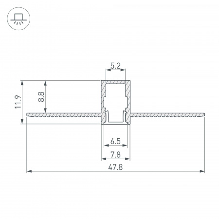 Алюминиевый профиль под шпаклёвку SL-LINIA8-FANTOM-2000 (2)
