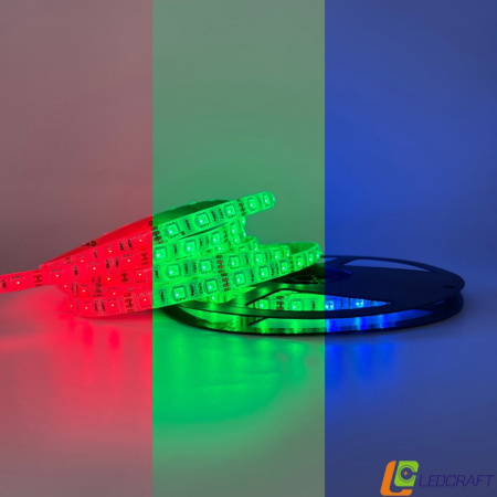Светодиодная лента SMD 5050  60LED  12V  15W  IP65  RGB