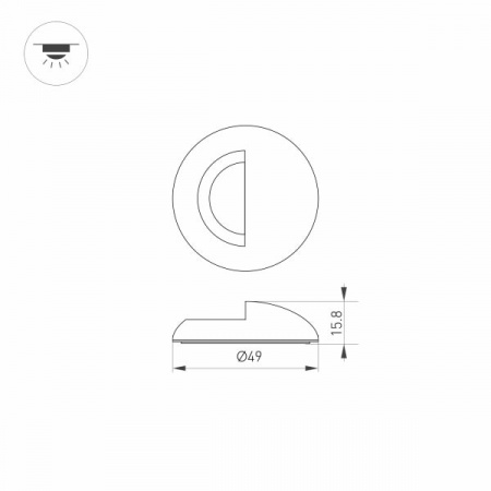 Накладка для светильника ART-DECK-CAP-LID-R50 (2)