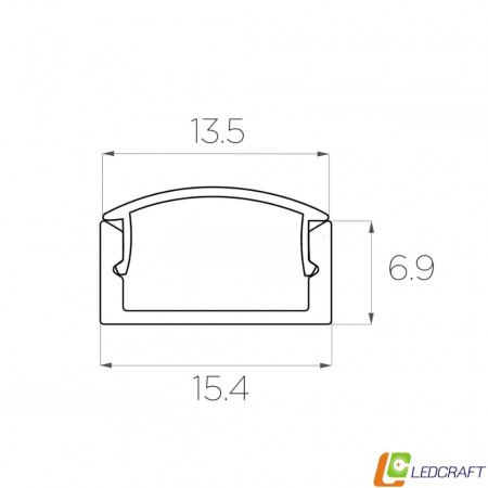 Алюминиевый профиль чёрный LC-LP-0716 (2 метра) (3)
