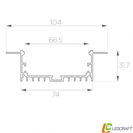 Алюминиевый профиль под шпаклёвку LC-LPSH-32104-2
