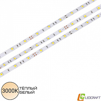Светодиодная лента SMD 5050 / 30LED / 12V / 7,2W / IP20 / 3000К