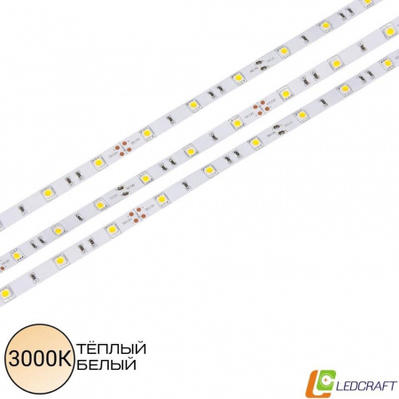 Светодиодная лента SMD 5050  30LED  12V  7,2W  IP33  3000К