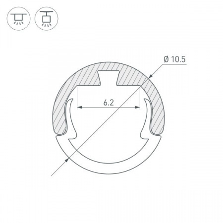 Чёрный алюминиевый мини-профиль ROUND-D10.5-2000 ANOD BLACK (3)