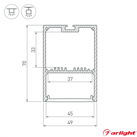 КОМПЛЕКТ алюминиевый профиль SL-LINE-4970-2500 BLACK+OPAL (2 метра) (3)