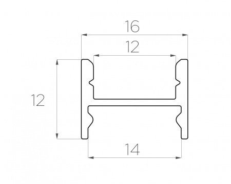 Алюминиевый профиль LC-LPS-1216-2