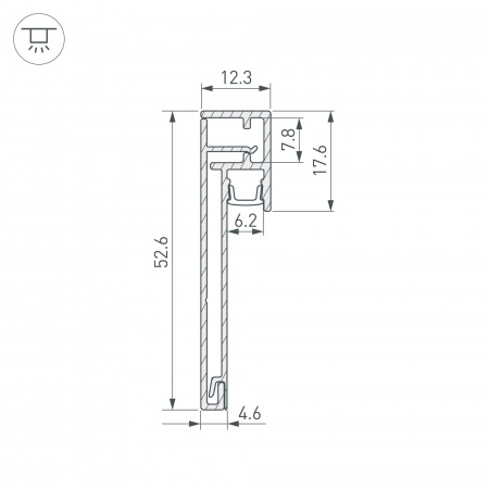Алюминиевый профиль PLINTUS-H54B (2 метра) (2)