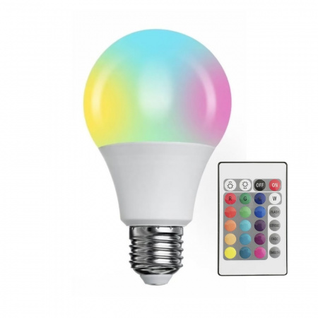 Светодиодная лампа RGB с пультом А80 E27 12W