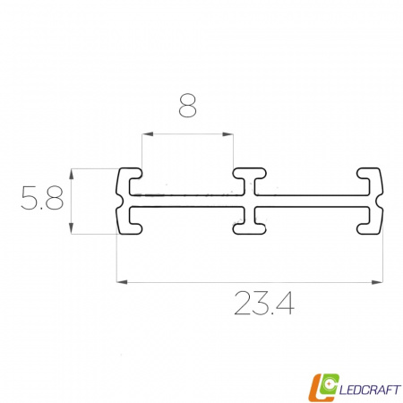 Алюминиевый профиль LC-R-0624-2 (2 метра) (2)