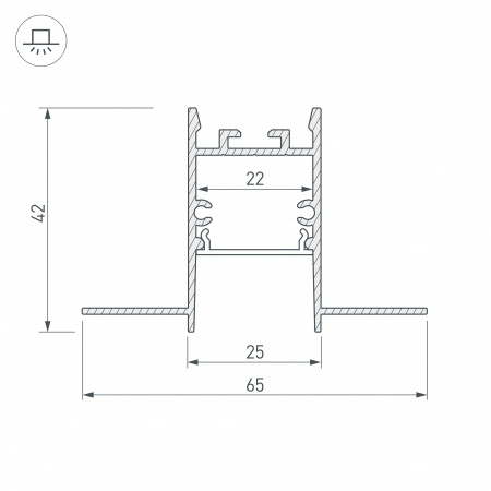 Алюминиевый профиль под шпаклёвку SL-COMFORT22-FANTOM-2000 (2)