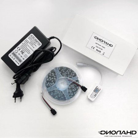Комплект с Wi-Fi управлением SMD5050  60LED  12V  14,4W  IP20  RGB