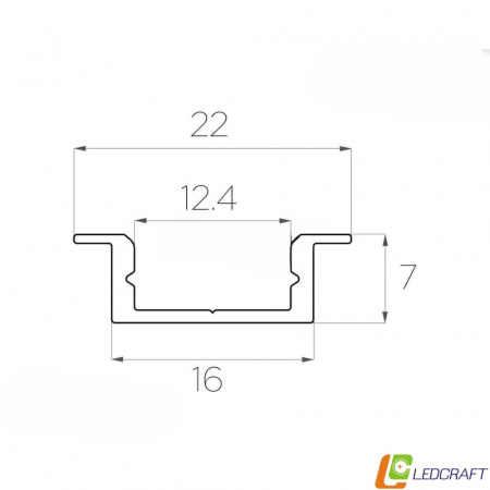 Алюминиевый профиль чёрный LC-LPV-0722 (2 метра) (3)