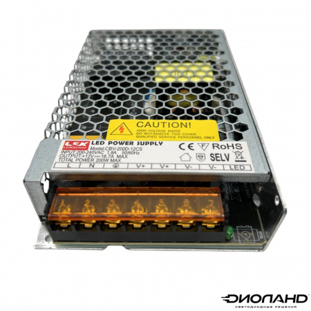 Блок питания LUXDriver 200W 12V IP20 (хром) (2)