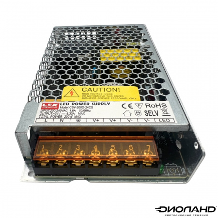 Блок питания LUXDriver 200W 24V IP20 (хром) (2)