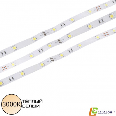 Светодиодная лента SMD 5050  30LED  12V  7,2W  IP33  6000К