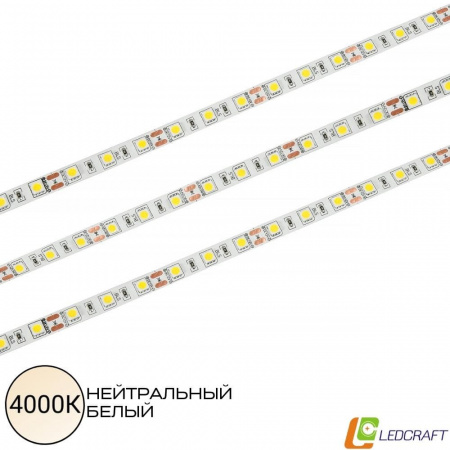 Светодиодная лента SMD 5050  60LED  12V  14,4W  IP33  4000К