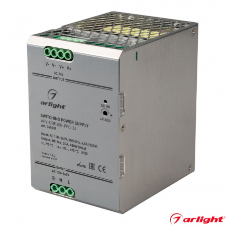 Блок питания на дин рейку 480W 24V IP20 (1)