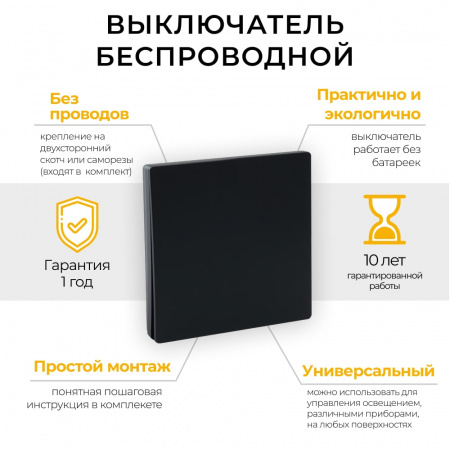 Выключатель дистанционного управления TM81 одноклавишный 500W (чёрный) (4)
