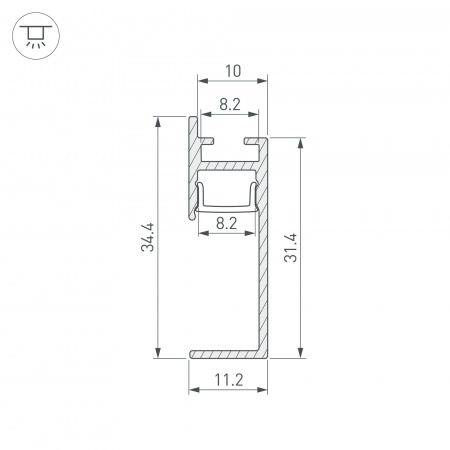 Алюминиевый профиль PLINTUS-H35-F (2 метра) (2)