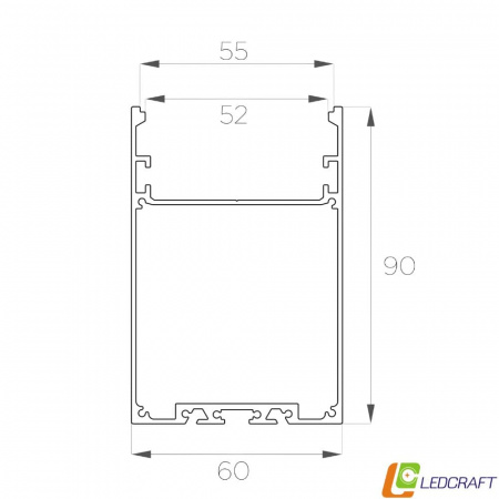 Алюминиевый профиль LC-LP-9060-2 (2)