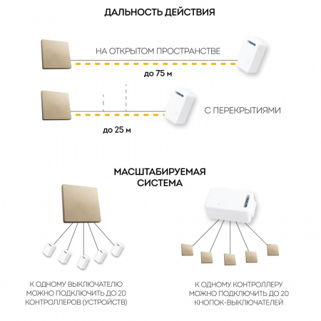 Выключатель дистанционного управления TM81 одноклавишный 500W (золото) (9)