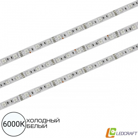 Светодиодная лента SMD 5050  60LED  12V  14,4W  IP33  6000К
